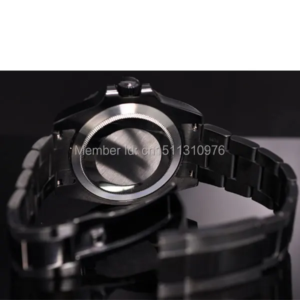 Parnis Luminous PVD GMT Vintage Sapphire Glass Automatic Movement Mens Watch Steel Bracelet P09