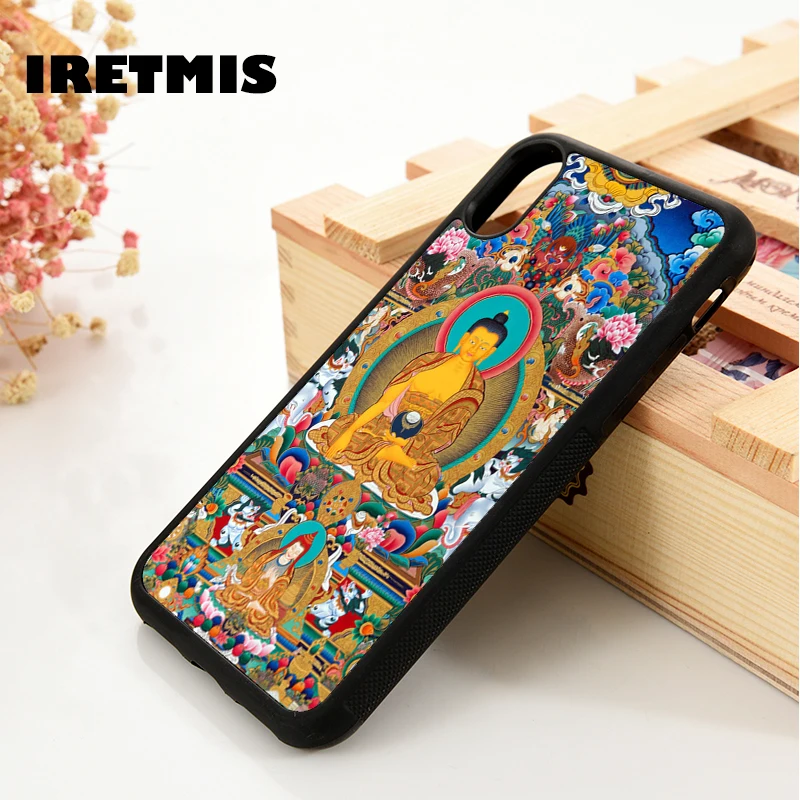 Iretmis 5 5S SE 6 6S Soft TPU Silicone  phone case cover for iPhone 7 8 plus X Xs 11 Pro Max XR Buddha gautama shakyamuni