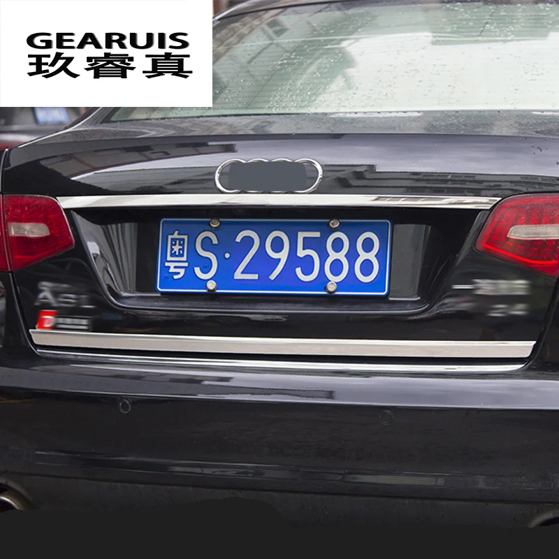 

stainless steel Car styling for Audi A6 C6 2009-2011 Rear Tail Trunk Lid Molding decoration Covers Sitcker Trim Auto Accessories