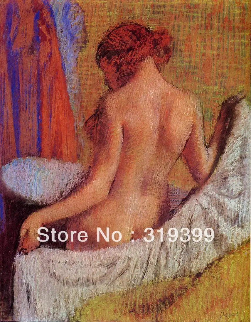 

Oil Painting Reproduction on Linen Canvas,After the Bath 4 by edgar degas ,Free Shipping,handmade,Top Quality