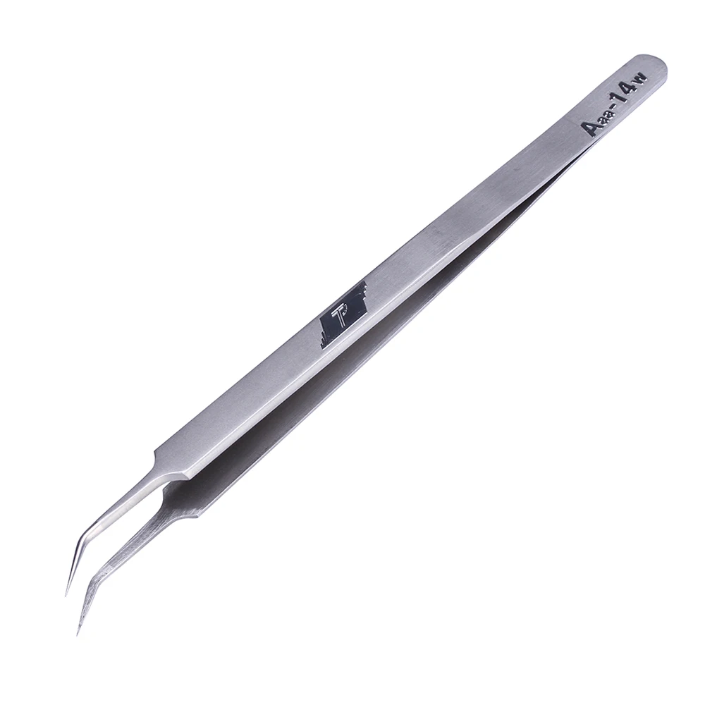 ESD Safe Stainless Steel Precision Industrial Tweezers Curved DIY Tweezers Forceps For SMD Mobile Phone Repair Tools