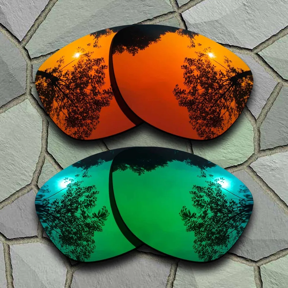 Red Orange&Jade Green Sunglasses Polarized Replacement Lenses for Oakley Frogskins