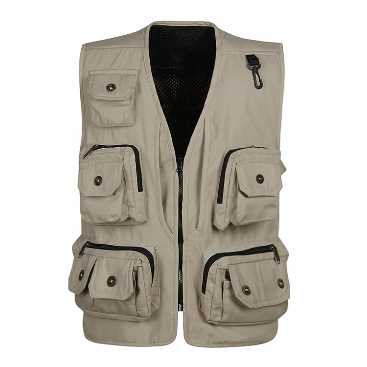 

Plus size Men's Vest Canvas Photography Vest multi-pocket jacket waistcoat workwear free shipping