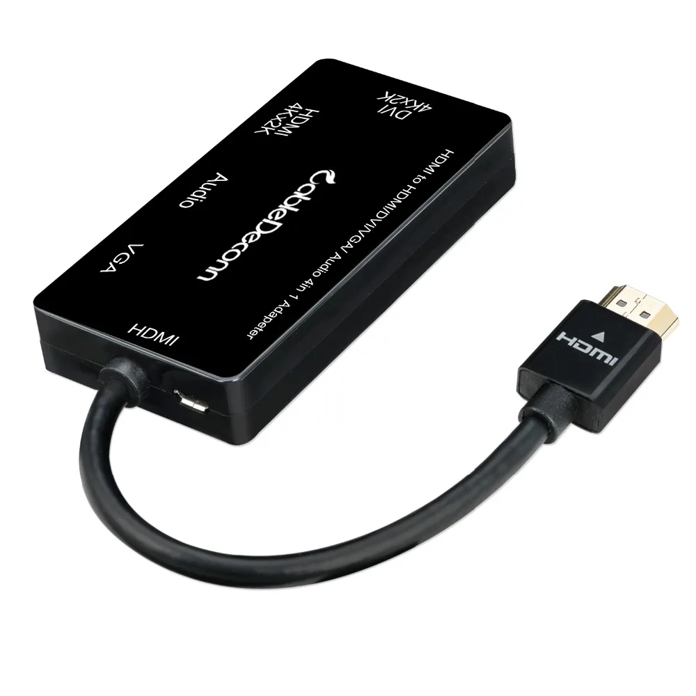 HDMI do HDMI DVI 4K VGA 1080P 3.5mm jack Audio z Micro USB Power 5w1 kabel Adapter do laptopa karty wideo komputery Monitor