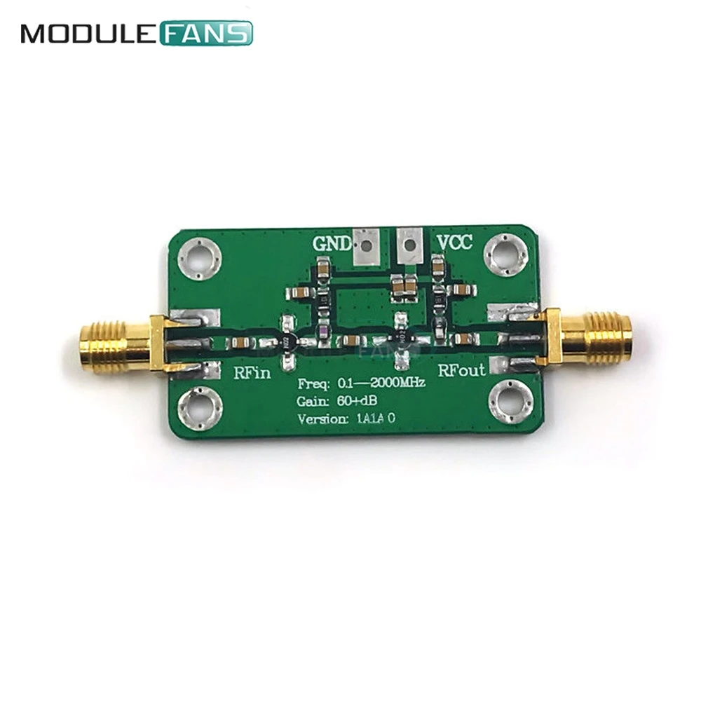 LNA 0.1-2000 MHz 60dB High Gain Low Noise Amplifier Module Amp Board RF Broadband Module DC 6-12V 35mA Board Diy Electronic