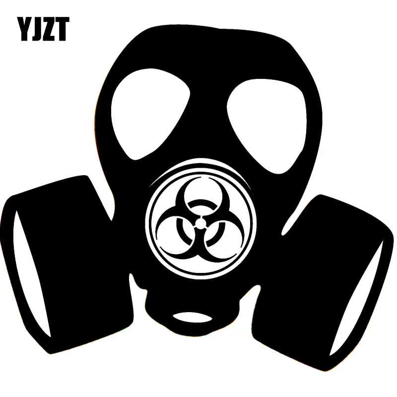 YJZT 11.5*10.4CM Fashion Hazard Gas Mask Toxic Steampunk ZOMBIE Vinyl Decal Car Sticker Black/Silver S8-1294