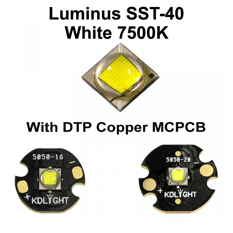 

Luminus SST-40 N4 AD White 7500K LED Emitter with 16mm / 20mm DTP Copper MCPCB