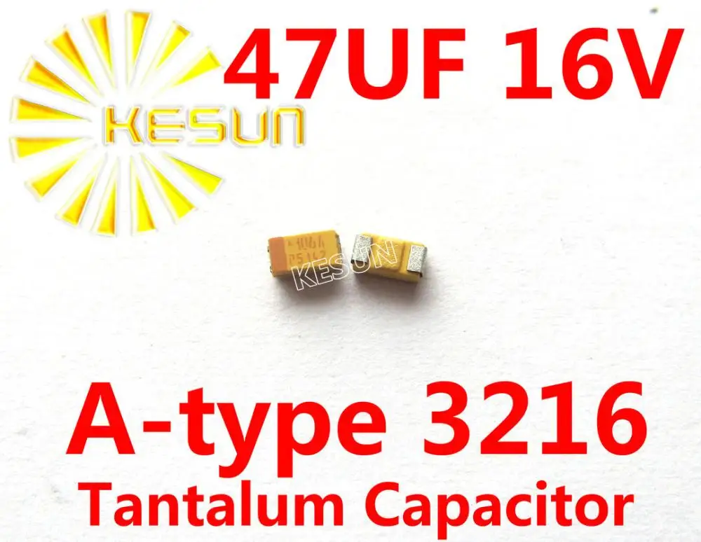 47UF 16V A type 1206 3216 476C SMD Tantalum Capacitor Connector TAJA476K016RNJ x100PCS Free Shipping