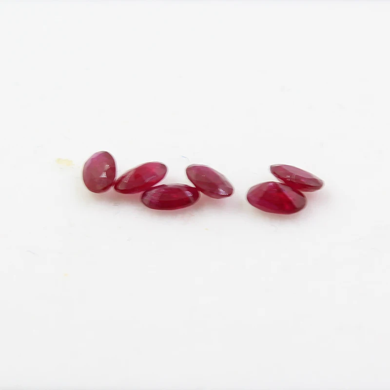 3mm*5mm natural blood red ruby loose gemstone oval cut real ruby for jewelry DIY