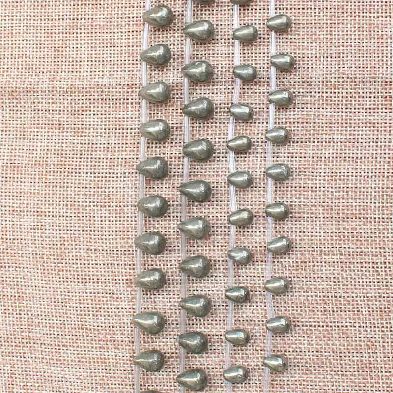 Natural Pyrite Smooth waterdrop Beads 15inch per strand,For DIY Jewelry Making !We provide mixed wholesale for all items!