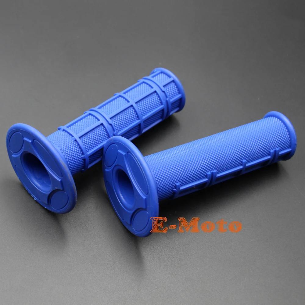 

New MX HALF WAFFLE SOFT Grips Motocross Motorcycle Dirt Bike Grips MX SX OFF ROAD BLUE