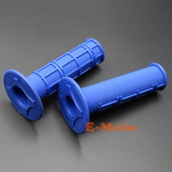 New MX HALF WAFFLE SOFT Grips Motocross Motorcycle Dirt Bike Grips MX SX OFF ROAD BLUE