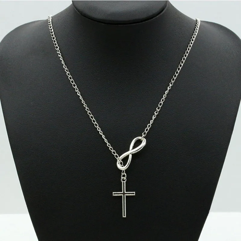 New Personality Cross Pendant Women\'s Necklaces Knot Design European Collares Necklaces Simple Ladies Necklace Jewelry