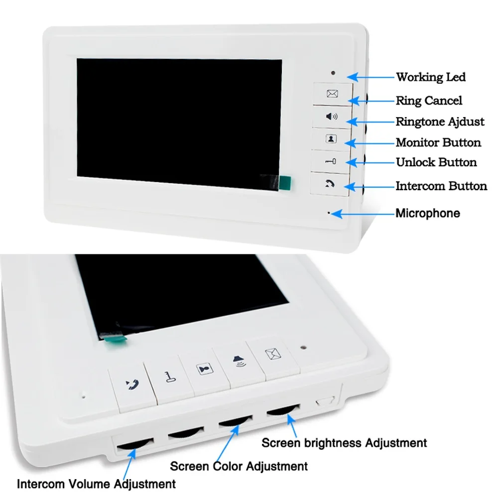 RFID Video Doorbell Intercom System, Wired 7 \