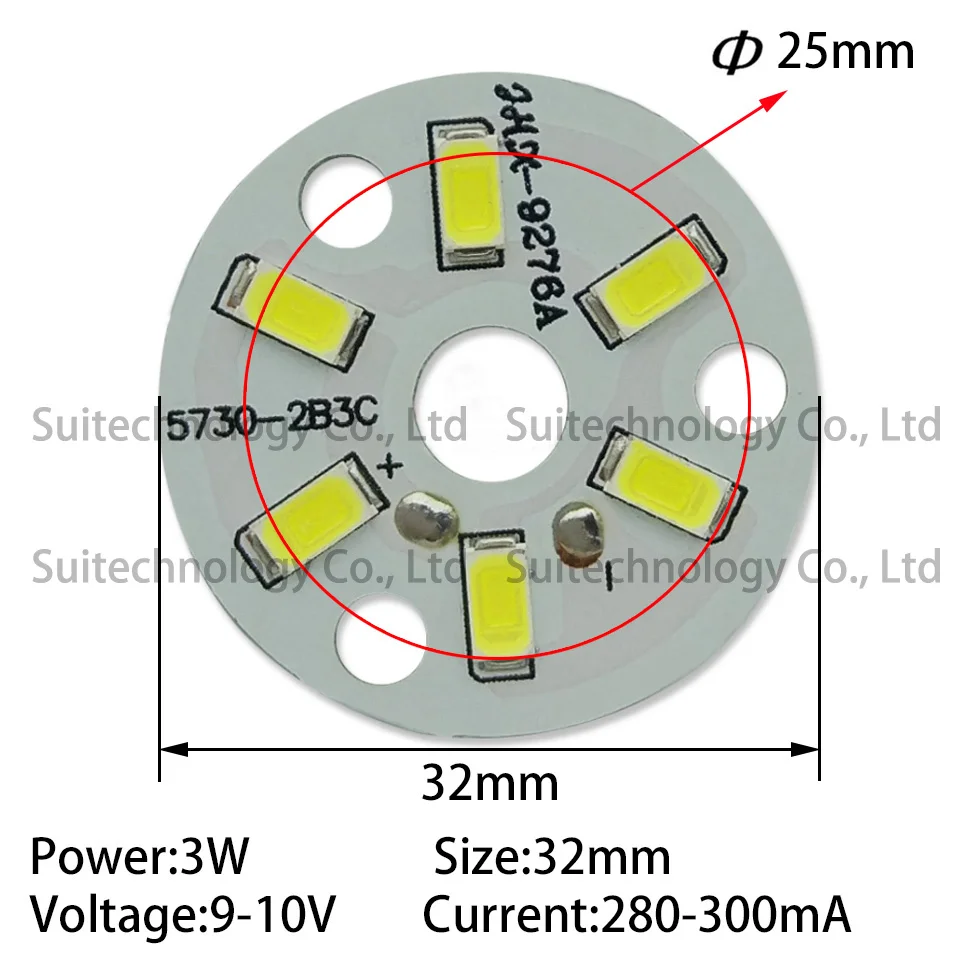 Fonte de luz LED para lâmpada LED, SMD 5730, 3W, 23mm, 32mm, 40mm, 44mm, branco quente, branco natural, 10pcs