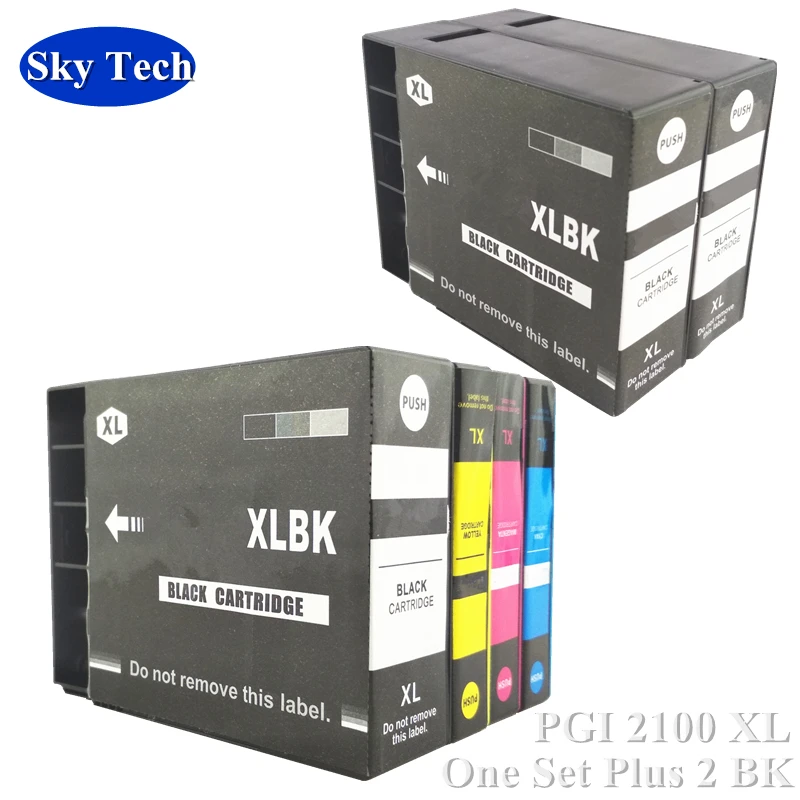 

Один комплект с картриджем с полным пигментом 2BK для PGI2100XL PGI-2100XL, подходит для Canon MAXIFY IB4010 MB5010 MB5310 и т. д.
