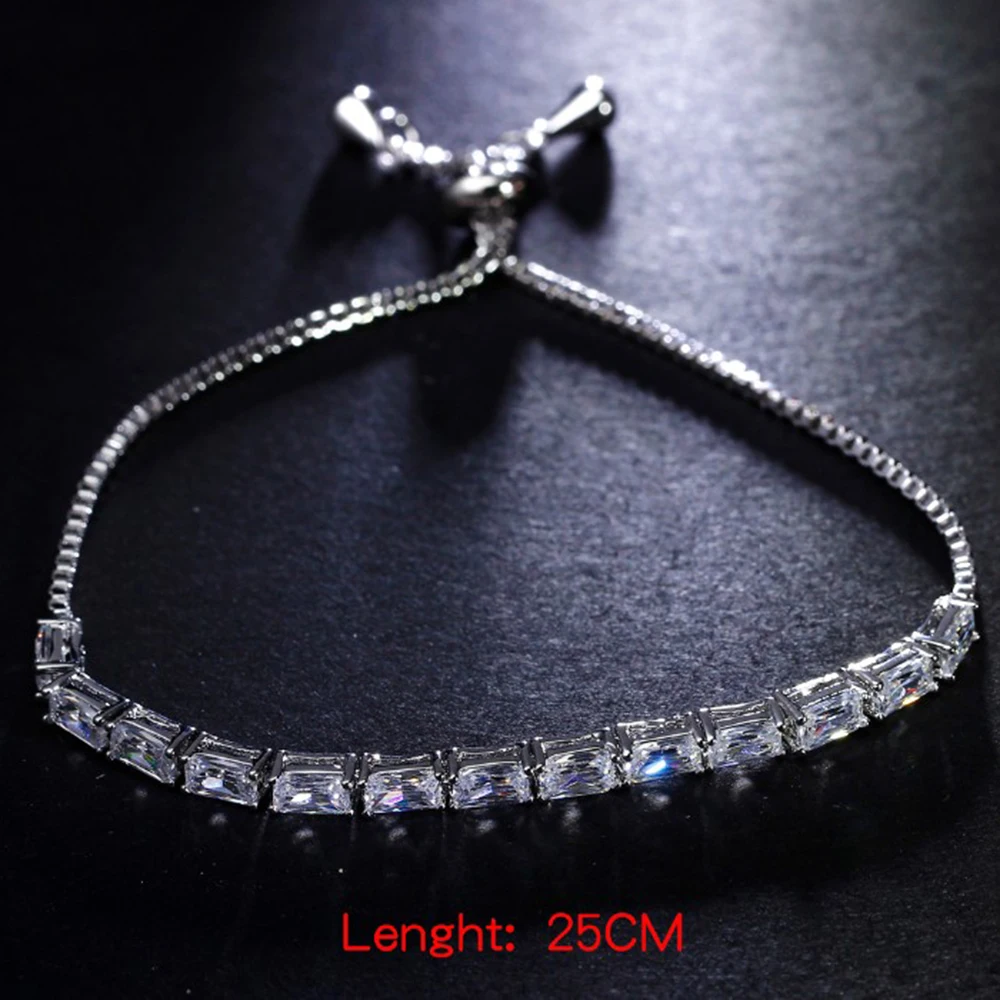 YLMyself Adjustable Bracelet Gold & White Color With Crystal Zirconia Elegant Bangle Jewelry For Women