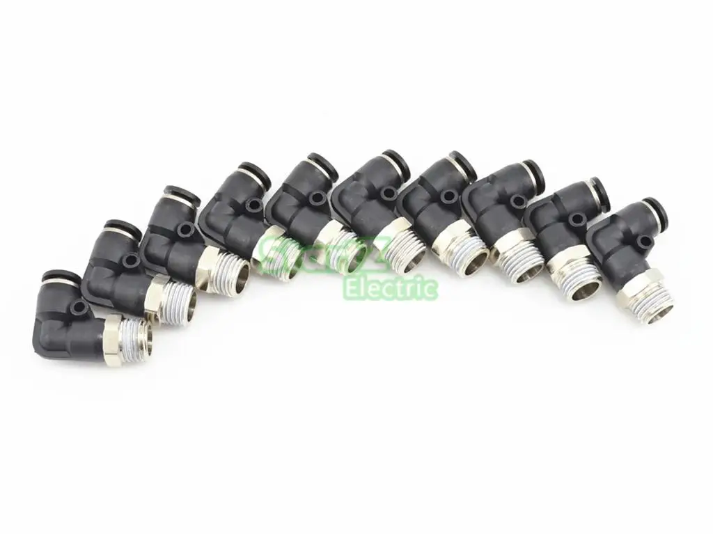 

10Pcs High quality 6mm X 1/8'' Thread Pneumatic Male Elbow Connector Tube Air Fitting