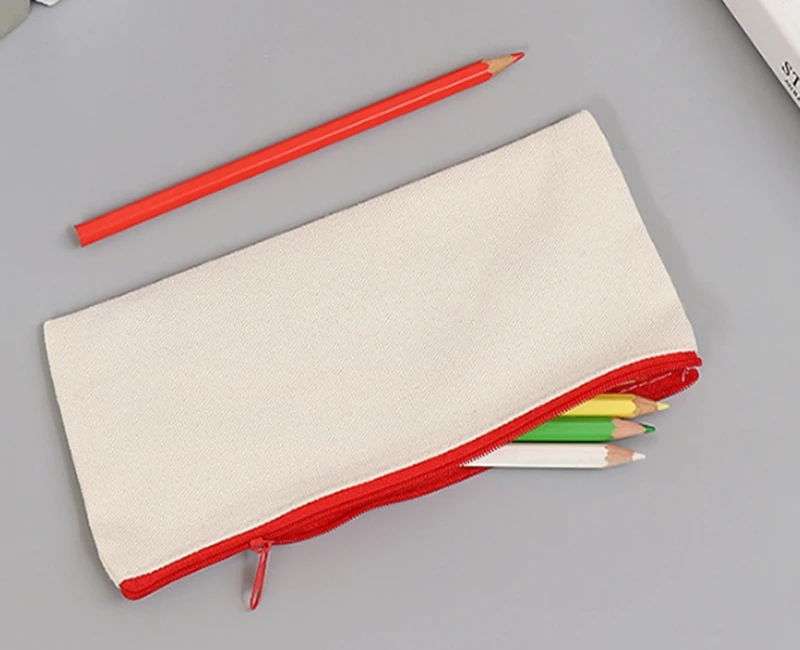 2000pcs/lot Blank Canvas zipper Pencil pouches Empty pen Pouch cases cotton cosmetic Bags makeup bag organizer