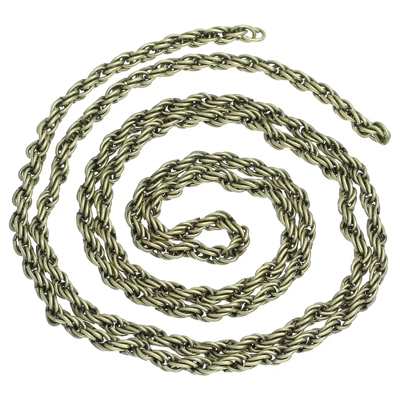 DoreenBeads Retail Link Chains Braiding Findings Antique Bronze Jewelry Accessories 6.5mm x 4.5mm 3Meter long