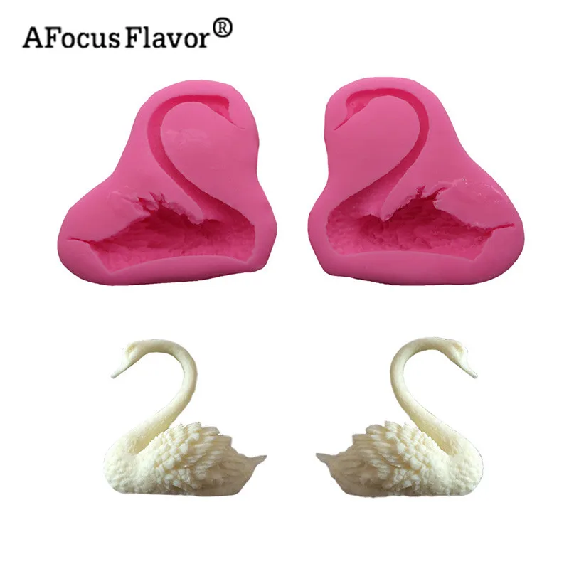 

1 Pair Swan Couple Silicone Cake Mold 3D Fondant Cake Cupcake Soap Clay Mold Baking DIY Wedding Gift Food-grade Silicone