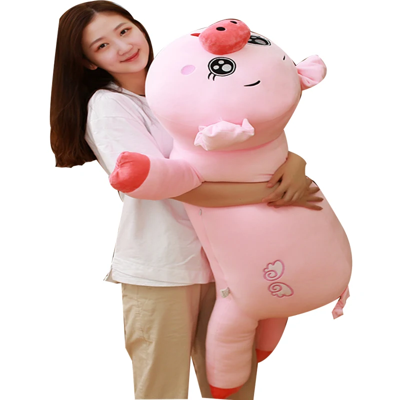 

Dorimytrader Kawaii Soft Cartoon Pink Pig Plush Doll Giant Stuffed Fat Piggy Toy Sleeping Pillow Gift Decoration 47inch 120cm