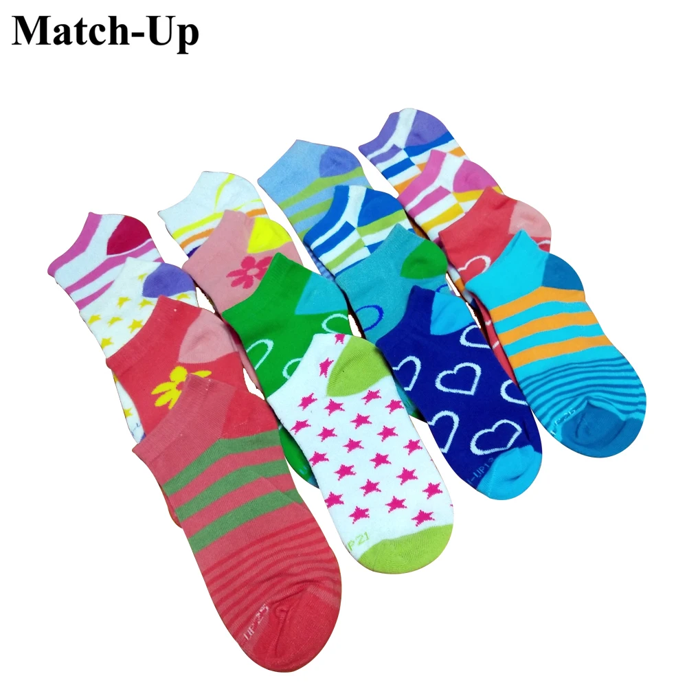 

Match-Up Girl's ankle socks Comfortable Stripe Cotton Short Ankle Socks RANDOM MIXED COLOR 10 PAIRS/lot Free Shipping