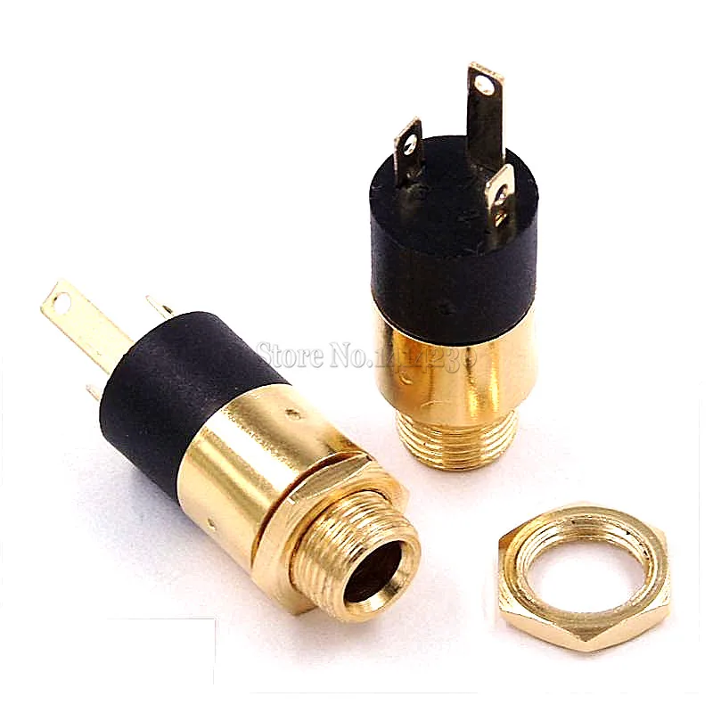 100PC 3.5MM cylindrical socket PJ-392 Stereo Female Socket Jack with Screw 3.5 Audio Video Headphone Connector PJ392 GOLD PLATED