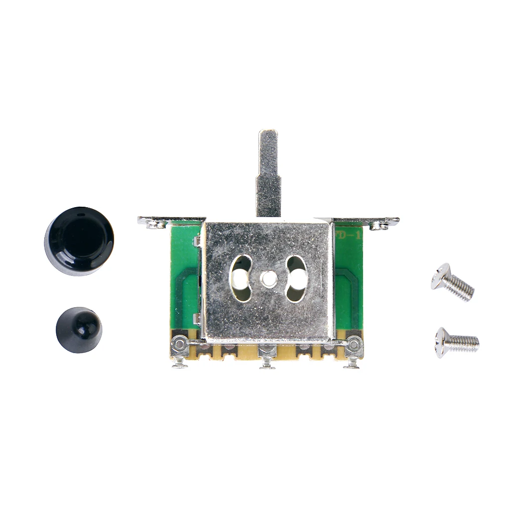 Interruptor de hoja de 3 vías con 2 perillas negras, 2 tornillos para Fender Strat, accesorios de guitarra eléctrica