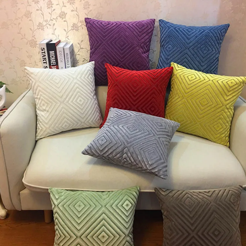 Geometryczna poszewka na poduszkę Chenille Flocking Poszewka na poduszkę Szary Żółty Fioletowy Czerwony Domowa poszewka dekoracyjna na poduszkę 45x45cm/30x50cm
