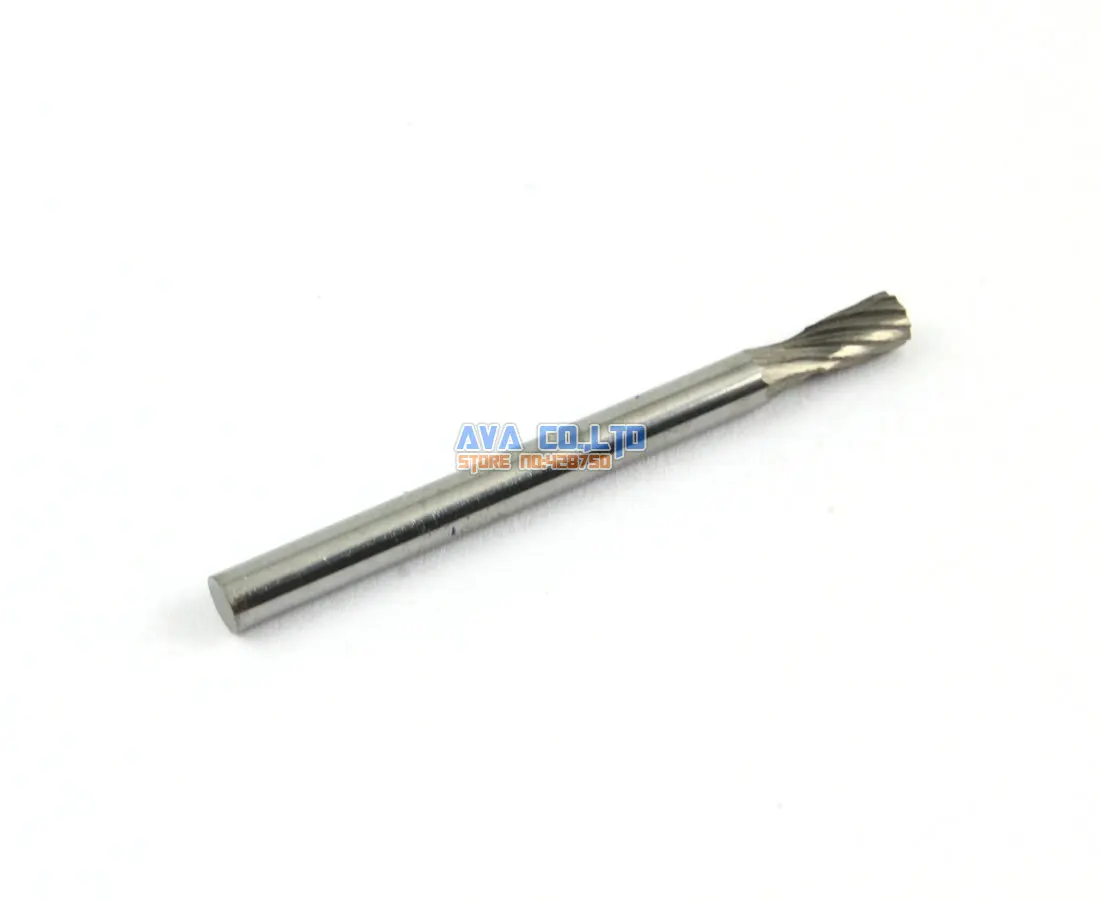 10 Pieces 3mm Tungsten Carbide Burr Rotary Cutter File 3mm Shank Single Cut (NO.10)