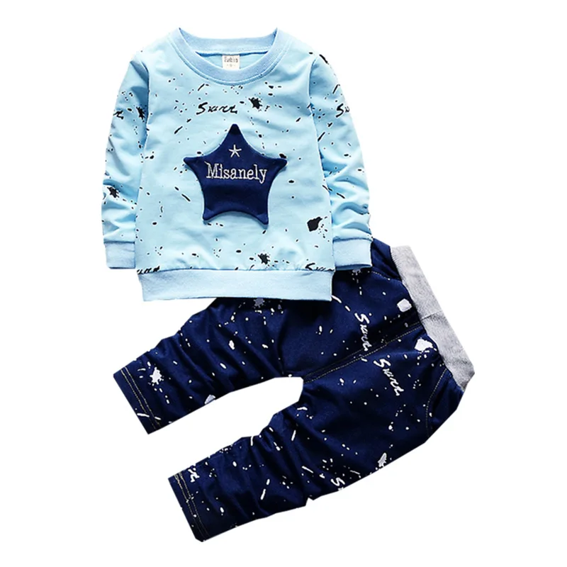 Clothing set five-pointed star applique boys girls Spring Autumn sweater jacket + pants 1-4year fashion Quality children clothes