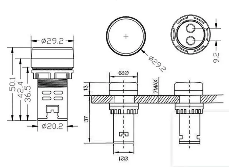 5pcs mini digital display AC frequency meter AD16-22Hz AD16-22DHz  AD16-22HZM 20-75hz LED indicator lamp 22mm