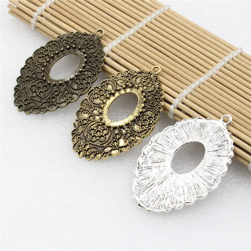 Fit 18x25mm Cabochons  Antique Silver/Gold Cameo/Glass Frame bezel Settings Tray Blank DIY Accessory Making 3pcs/lot K02601