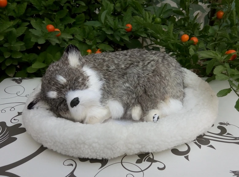 

cute simulation husky toy polyethylene & furs sleeping husky dog model gift about 30x22x9cm 1815