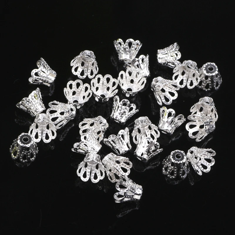 6MM 1500Pcs/lot Silver/Gold/Bronze Plated Goblet Metal Bead Caps Jewelry Findings