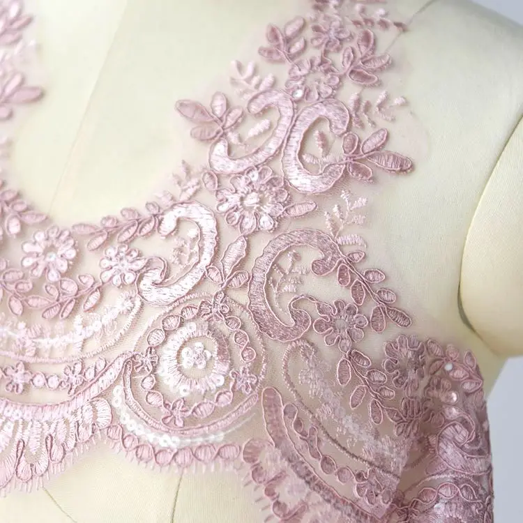 3 Yards/Lot 14 Farben Auto Knochen Stickerei Stoff Pailletten Spitze Trim Für Handgemachte DIY Kleidung Hochzeit Kleid Schleier 24CM Zubehör – Detail 18