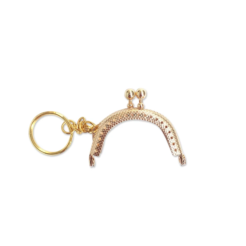 10Pcs 5cm Metal Purse Frame Antique Bronze Coin  Handle With Keyring Kiss Clasp Lock  Bags Hardware for Clutch  Accessories