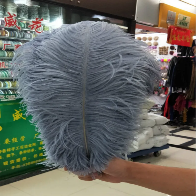 

Promotional price 50pcs 14-16 inches/ 35-40cm gray ostrich feathers for large weddings and parties, decorations free shipping