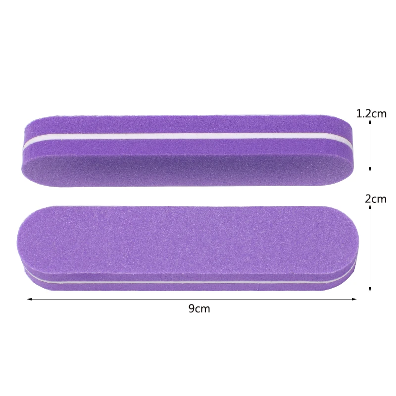 100Pcs lime a ongle professional Mini Nail File Sponge 100/180 Nail Art Buffer Block Purple Sponge Sanding Manicure Beauty Tools