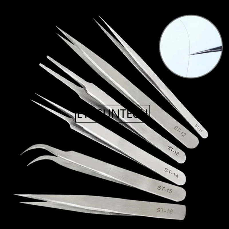 Stainless Steel Tweezer Grafting Eyelash Extension Eyebrow Tweezers Make Up Tool F1375