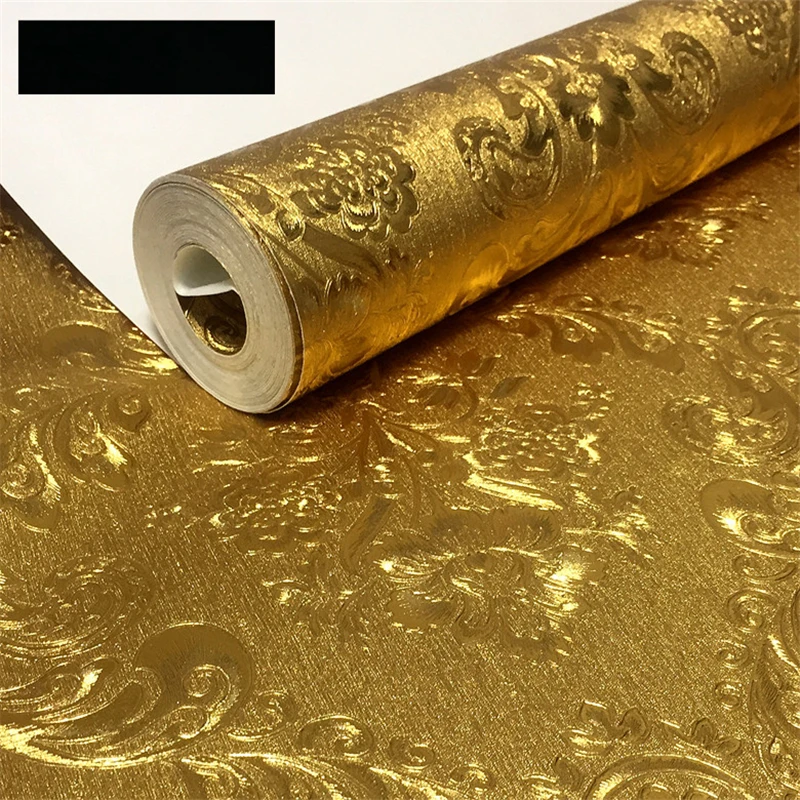 wellyu оfaniи nuovo oro di alta qualità Damasco carta da parati Bar KTV discoteca soffitto soggiorno TV sfondo muro carta da parati riflettente