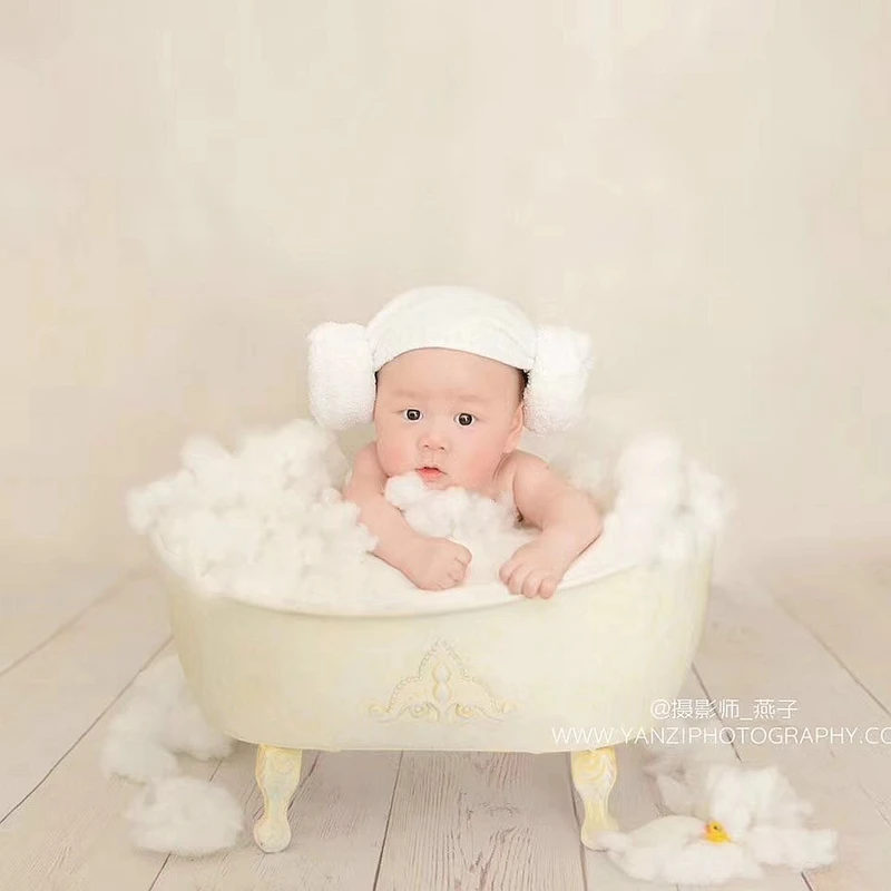 Accesorios de fotografía para recién nacido, bañera de ducha de hierro, bañera de tiro para fotos, creativo, encantador Bebé y niña recién nacido