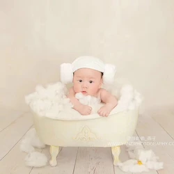 Accesorios de fotografía para recién nacido, bañera de ducha de hierro, bañera de tiro para fotos, creativo, encantador Bebé y niña recién nacido