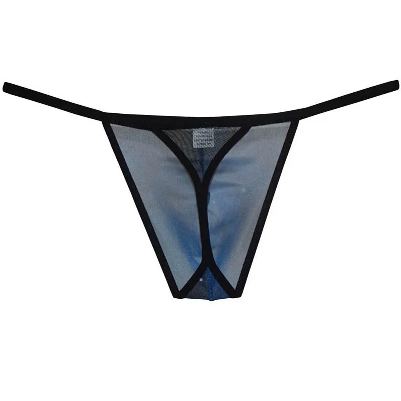 Men See-through Mesh G-string Underwear Skinny Sides Bikini Thong Lingerie Tanga