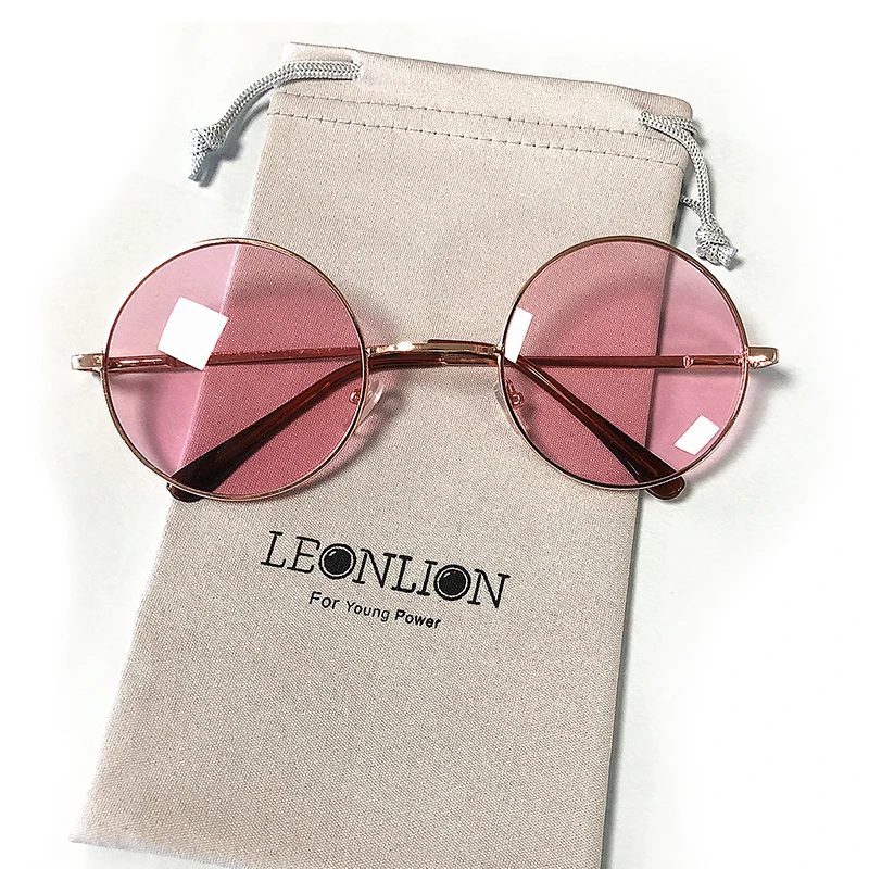 LeonLion 2023 Candy Color Round Sunglasses Women Fashion Sun Glasses Women Mirror Classic Vintage UV400 Oculos De Sol Gafas