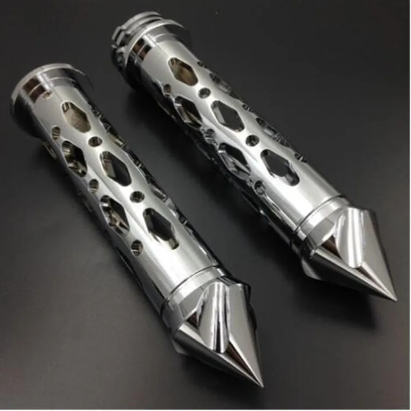 Black Chrome 7/8\'\' 22MM Spiked Handlebar Handgrip Grips For Suzuki Honda CBR1000RR Yamaha R1 Kawasaki Ninja 250 500 Motorcycle