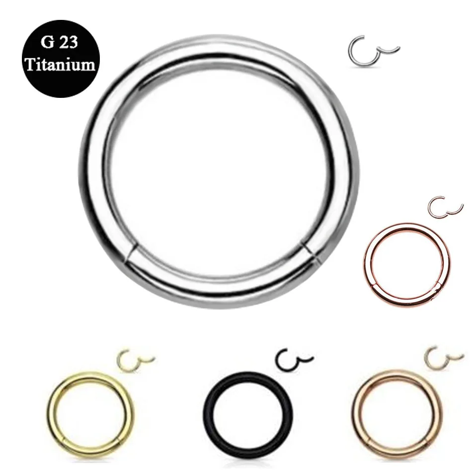 1PC G23 Titanium 16G Nose Hinged Segment Ring 6-12mm Septum Clicker Piercing Nose Earring Tragus Nose Pircing Nariz Body Jewelry