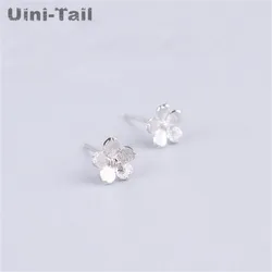 Uini-Tail 925 Tibetan silver romantic cherry earrings fresh natural cherry blossom silver earrings hypoallergenic ear jewelry