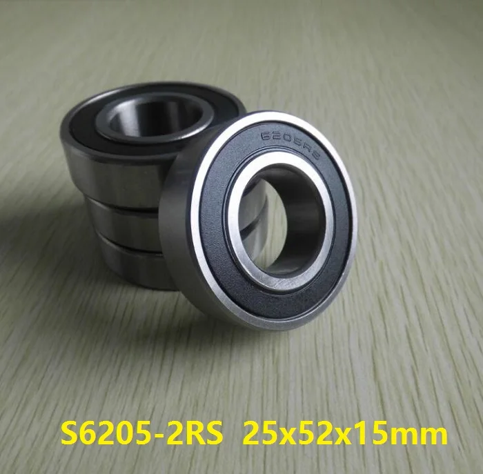 

10pcs ABEC-5 S6205RS S6205-2RS 25*52*15mm Stainless Steel ball bearing Stainless Steel Deep Groove Ball bearing 25x52x15mm